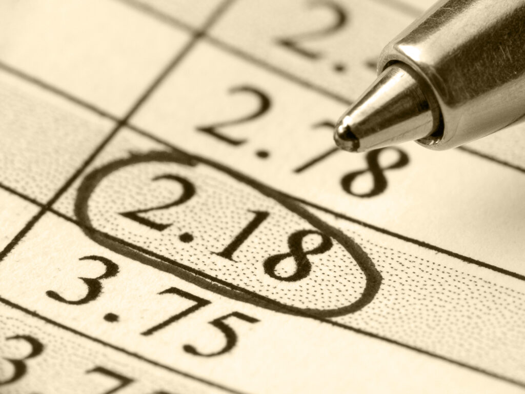 Number arced in table by pen